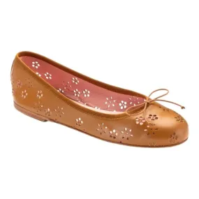48985 - Tan Soft Leather Flats for Teen/Women by Pretty Ballerinas