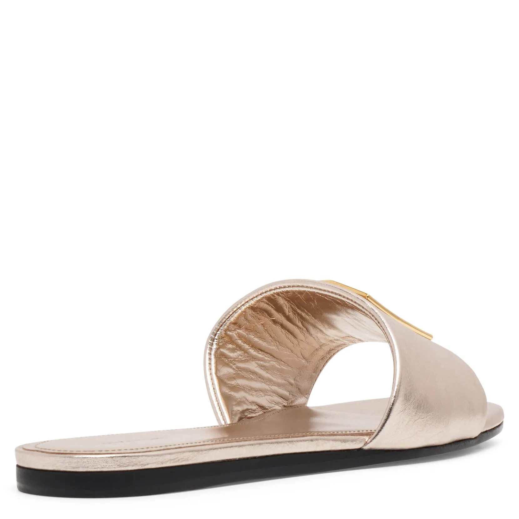 4G gold leather flats