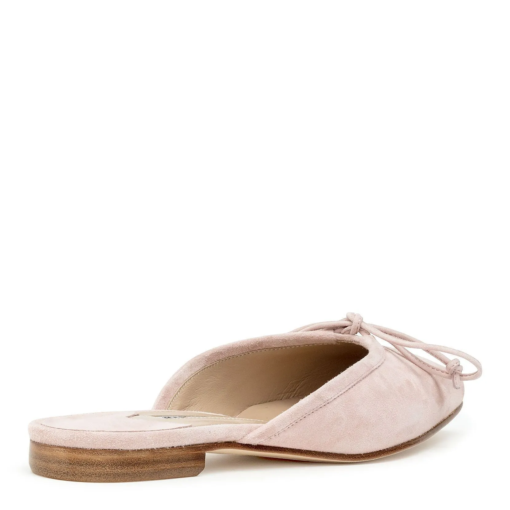 Ballerimu dusty pink suede flat mules