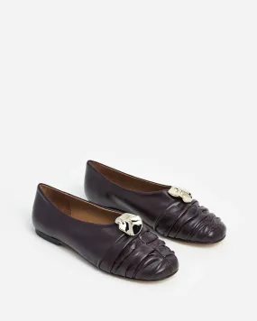 Barbro Burgundy Leather Flats