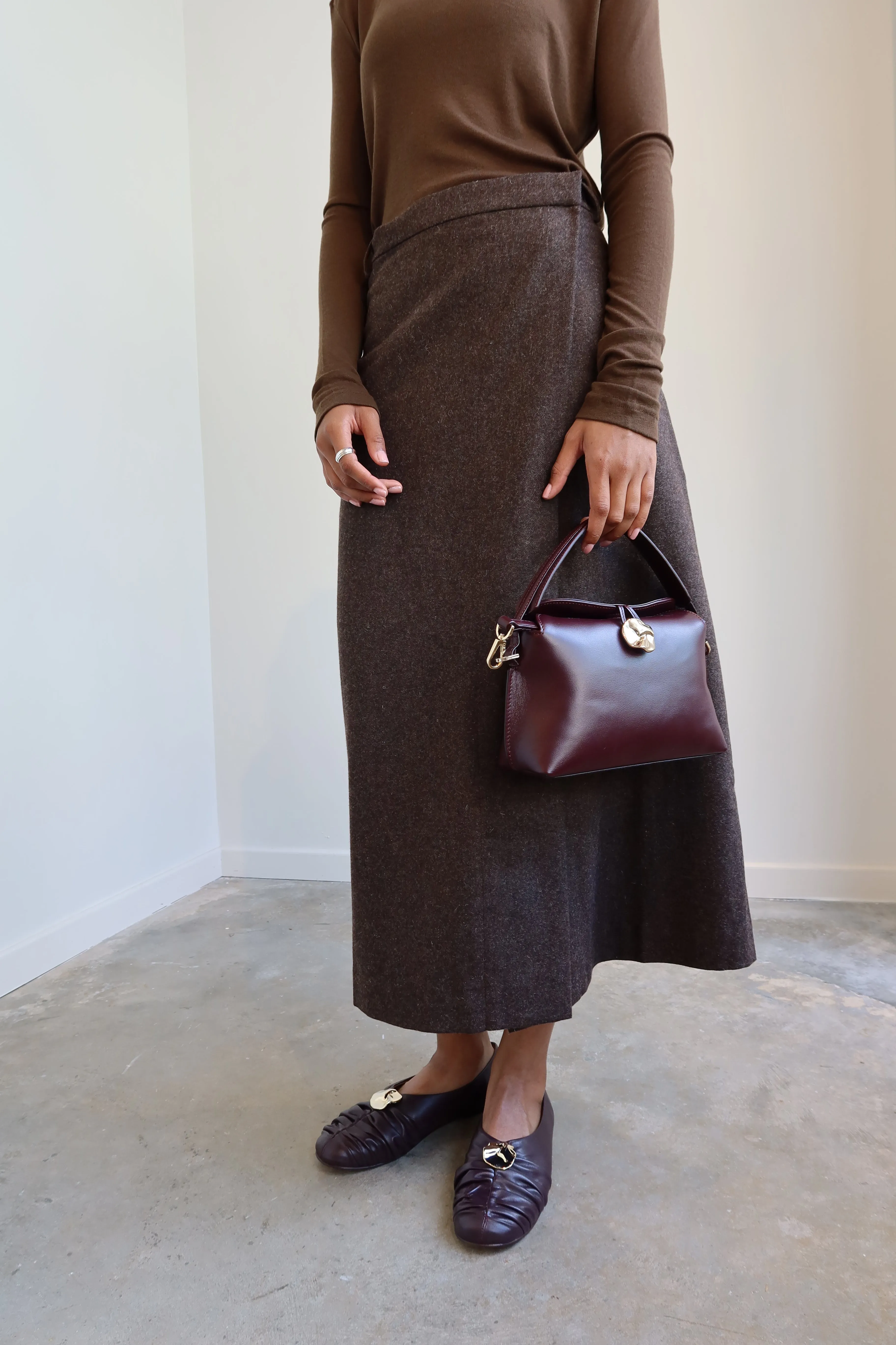 Barbro Burgundy Leather Flats