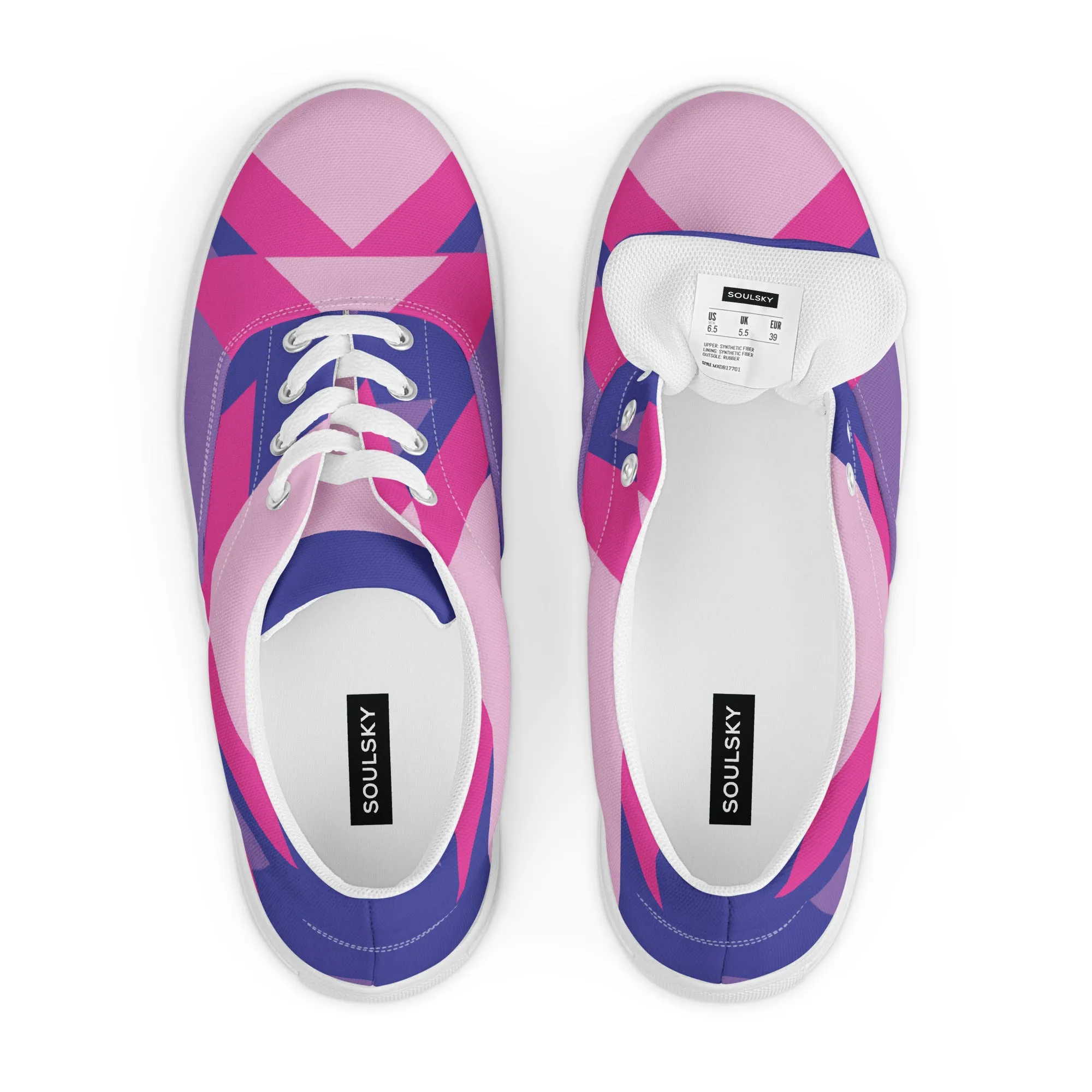 BE BRAVE Men’s Lace-Up Canvas Shoes (Pink)
