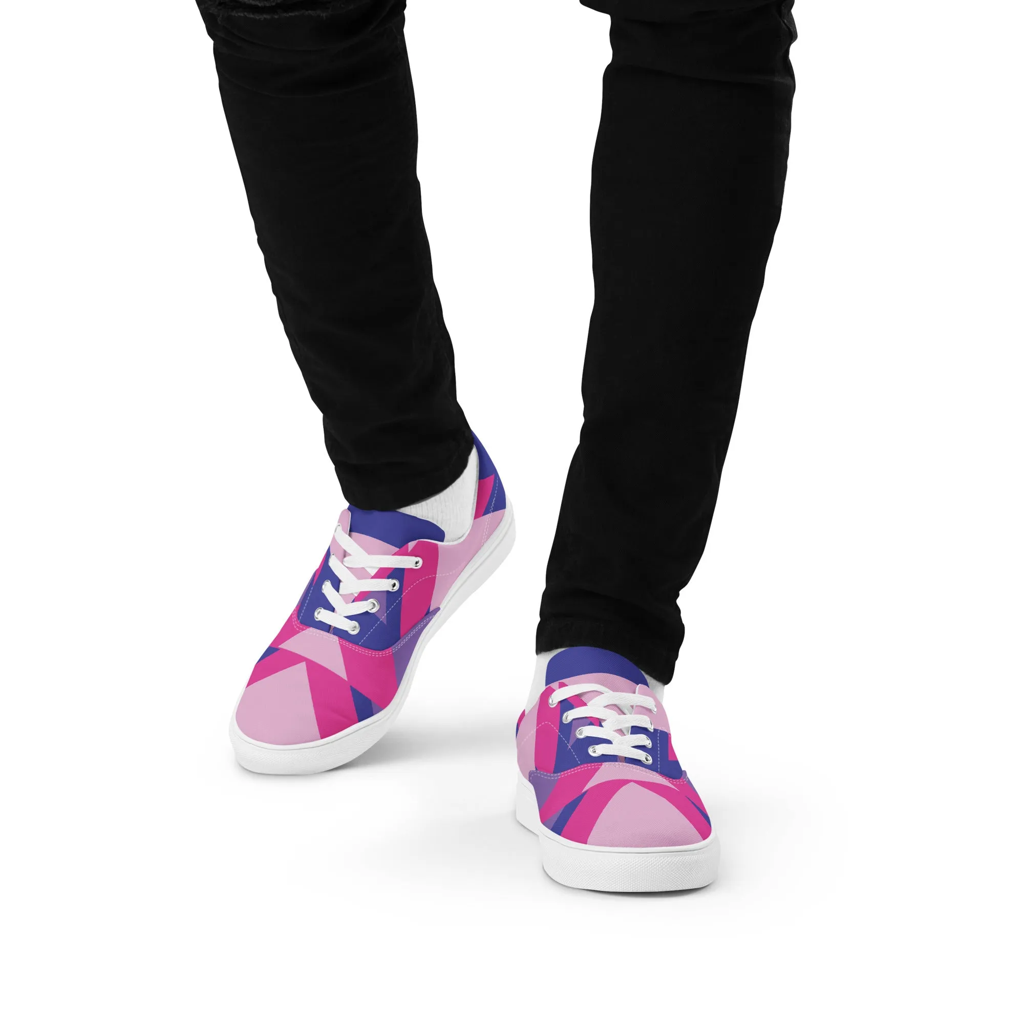 BE BRAVE Men’s Lace-Up Canvas Shoes (Pink)
