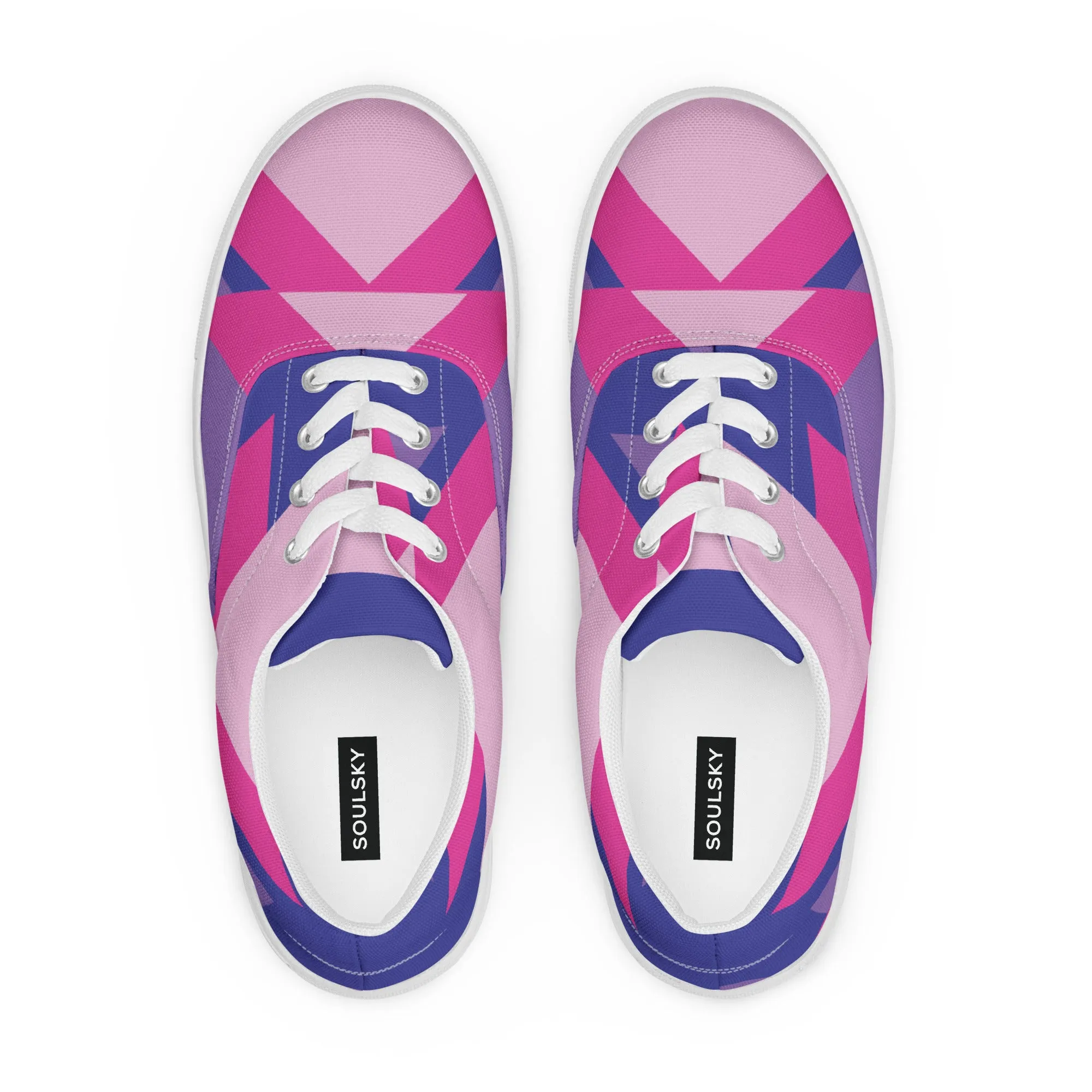 BE BRAVE Men’s Lace-Up Canvas Shoes (Pink)