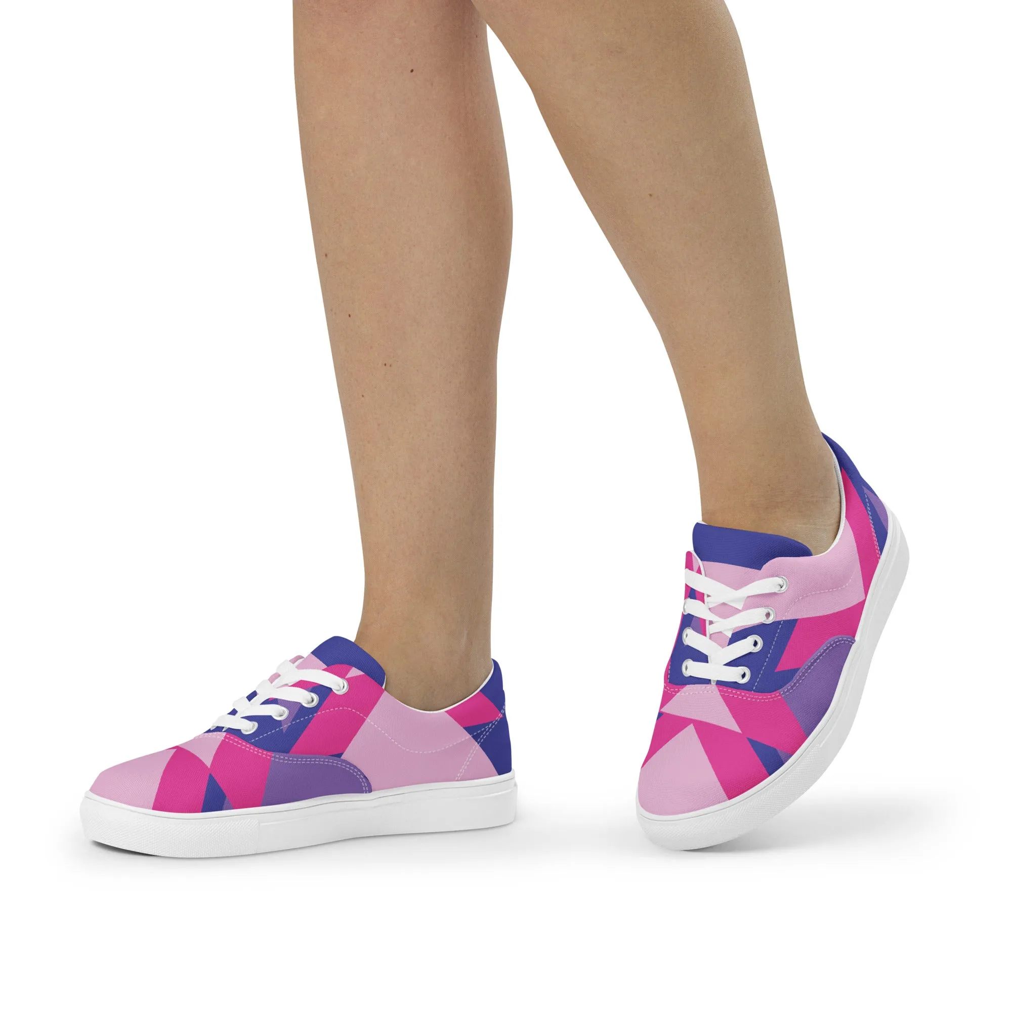 BE BRAVE Women’s Lace-Up Canvas Shoes (Pink)
