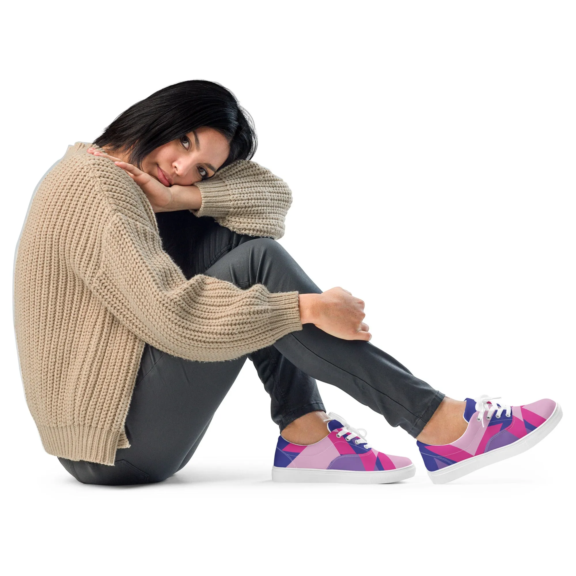 BE BRAVE Women’s Lace-Up Canvas Shoes (Pink)