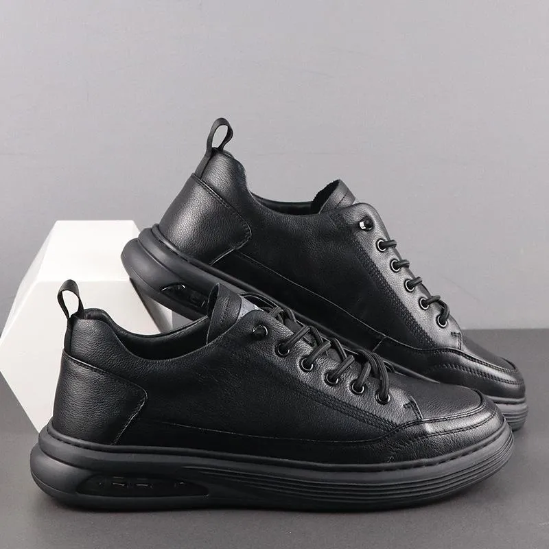 Brown cushioned leather shoes