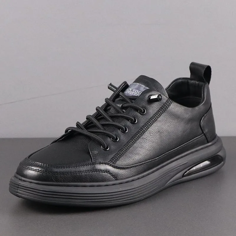 Brown cushioned leather shoes