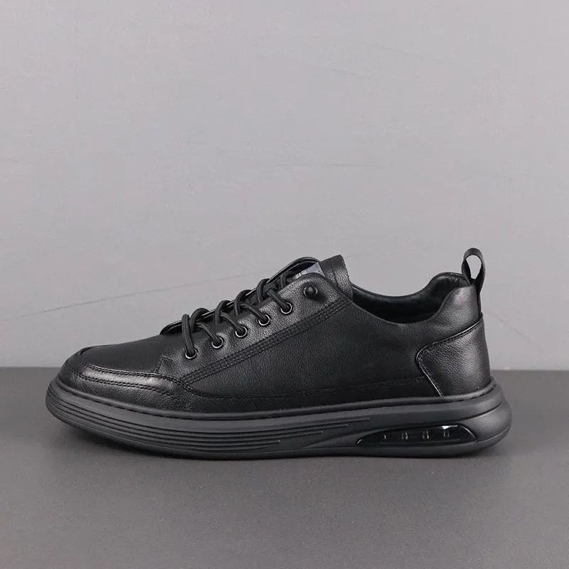 Brown cushioned leather shoes