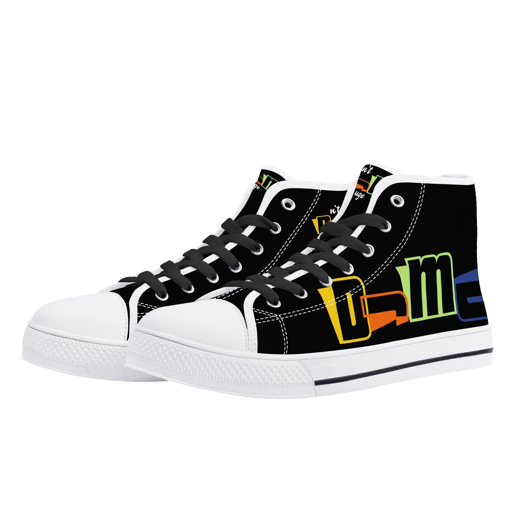 DJMD Womens High Top Canvas Shoes - Customized Tongue
