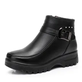 Dyavor Orthopedic Women Ankle Boots Arch Support Warm Waterproof Genuine Leather Fashion