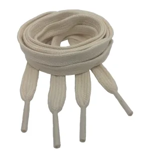 Flat Natural Cotton Shoelaces - 8mm wide