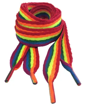Flat Rainbow Pride Shoelaces - 20mm wide