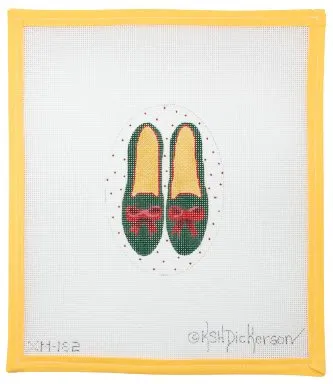 Green Velvet Shoes with Bows