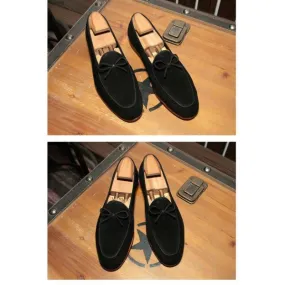Handmade Men Black Suede Slip on Casual Shoes, Casual Shoes