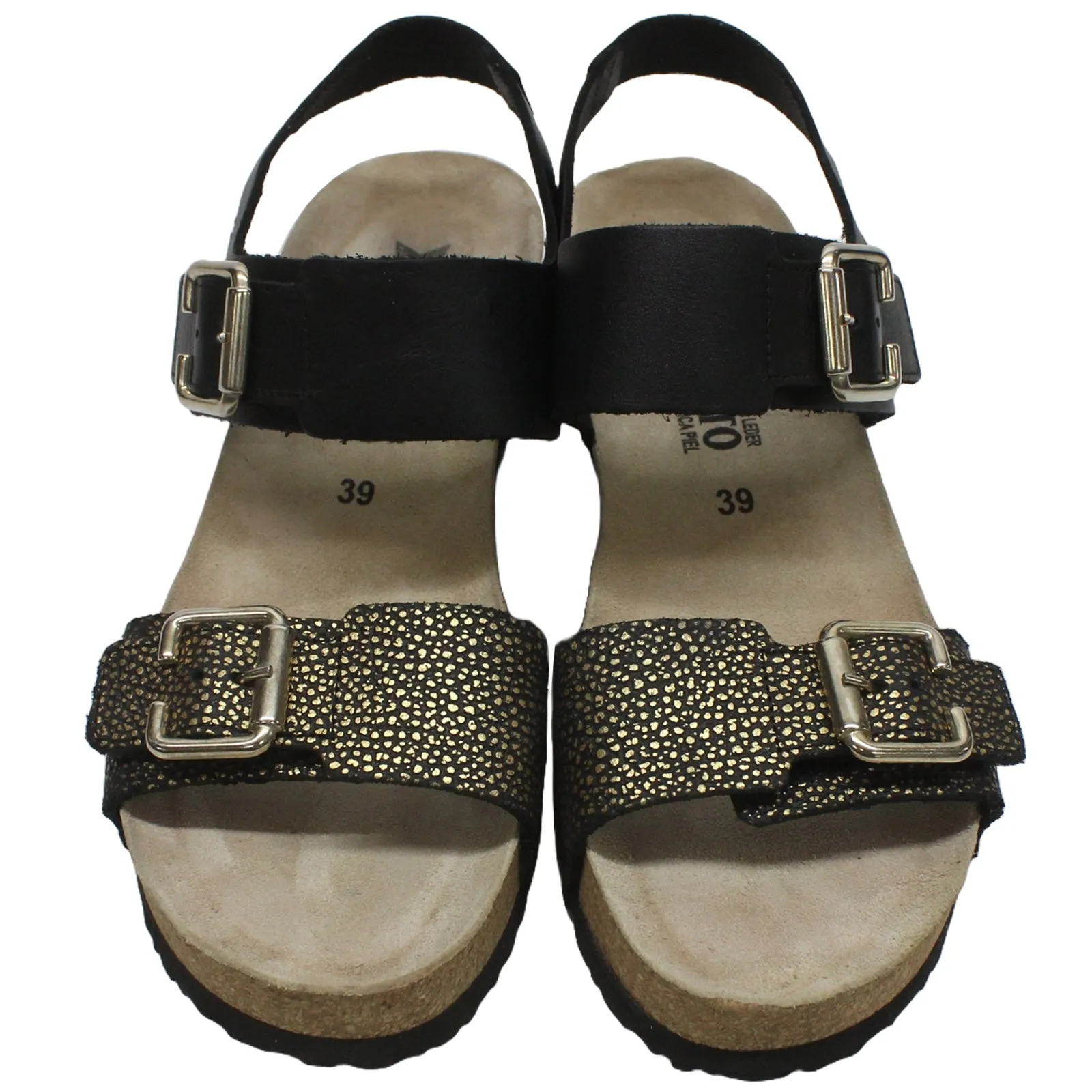 Mephisto Lissandra Smooth Printed Leather Women's Hook and Loop Sandals - UK 6.5 - US 9 Women - EU 39