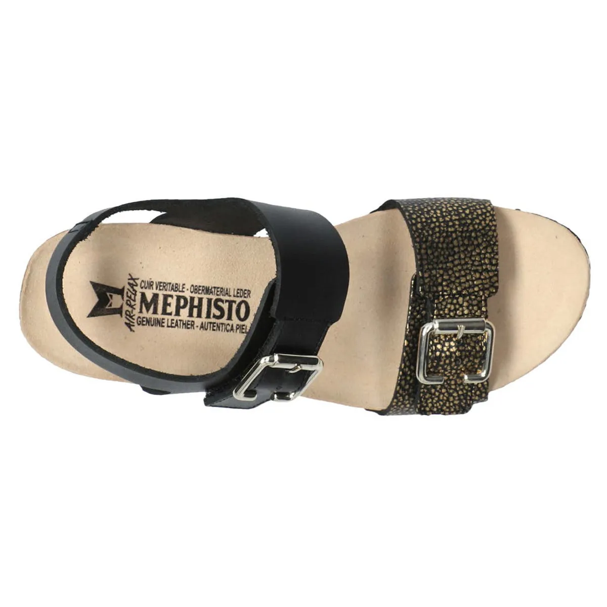 Mephisto Lissandra Smooth Printed Leather Women's Hook and Loop Sandals - UK 6.5 - US 9 Women - EU 39