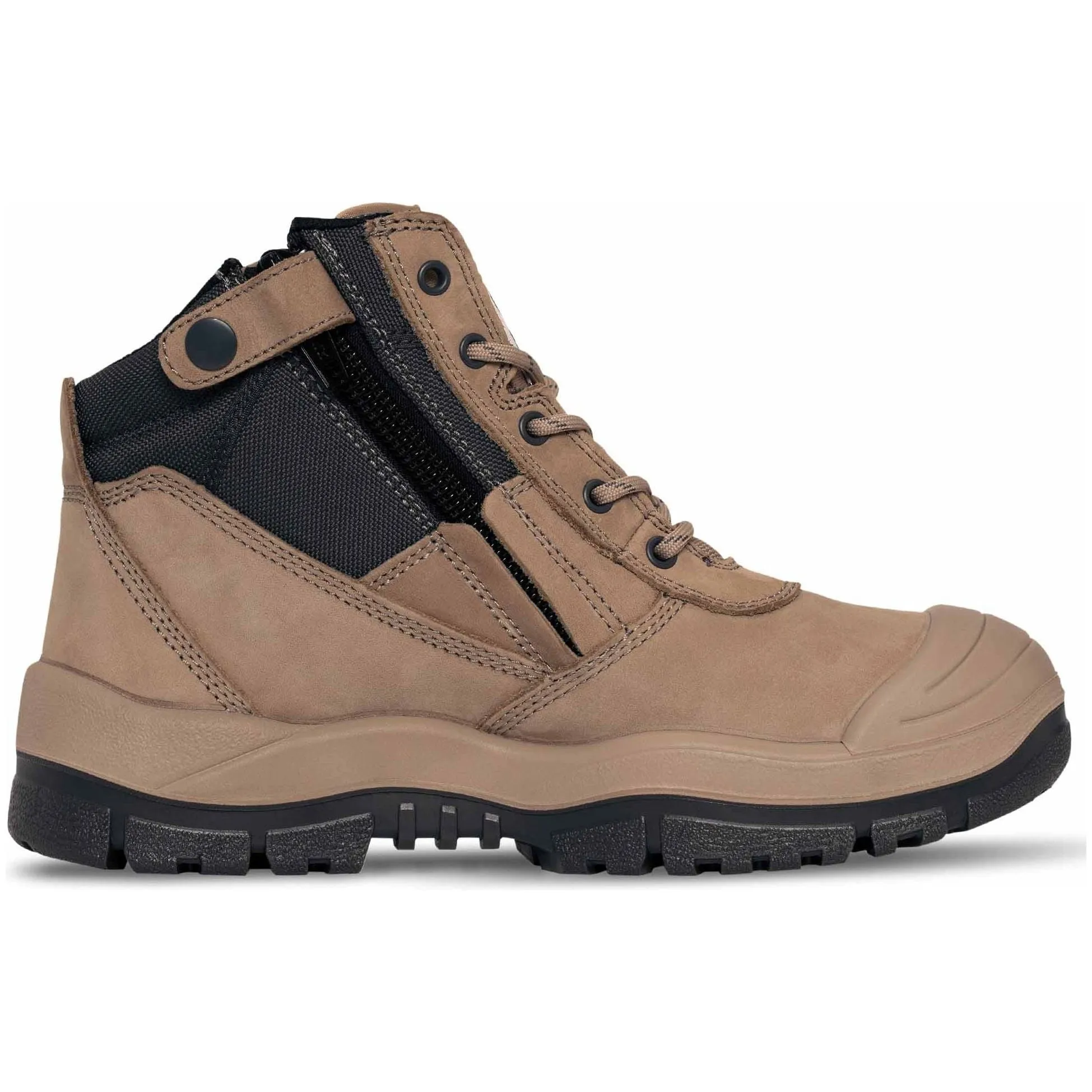 Mongrel Stone Zip Sided Lace Up Steel Cap Safety Boot With Scuff Cap (461060) (Pre Order)
