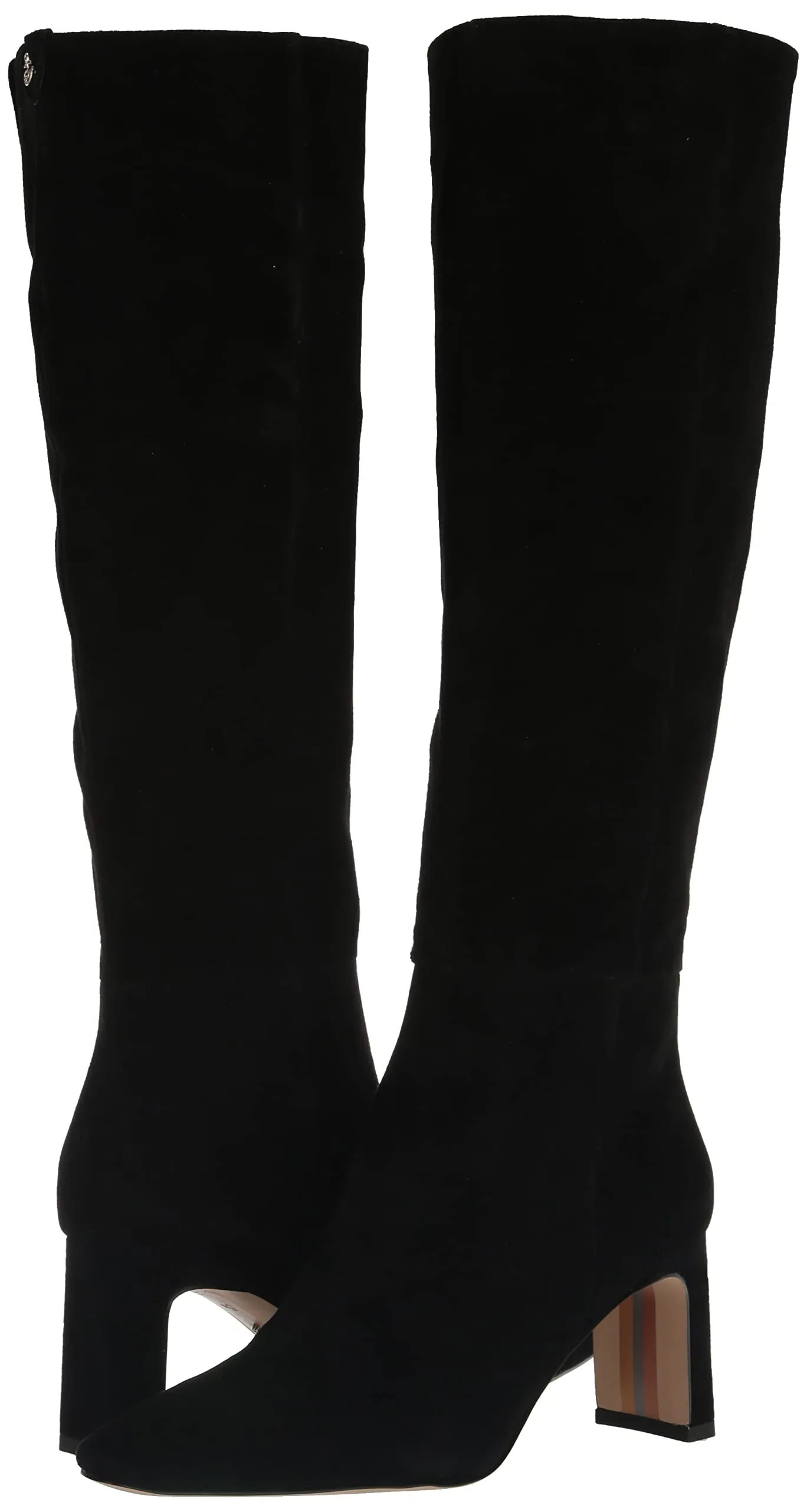 Sam Edelman Sylvia Black Suede Pointed Toe High Calf Side Zipper Fashion Boots