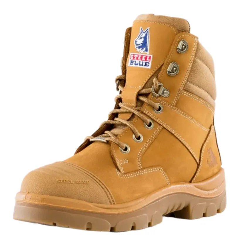 Steel Blue Wheat Ladies Southern Cross Zip Sided Lace Up Steel Toe Cap Safety Boot With Scuff Cap (512719) (Pre-Order)