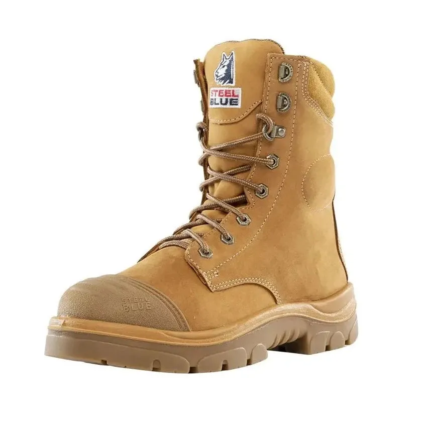 Steel Blue Wheat Portland Zip Sided Lace Up Steel Toe Cap Safety Boot With Scuff Cap (312654) (Pre-Order)