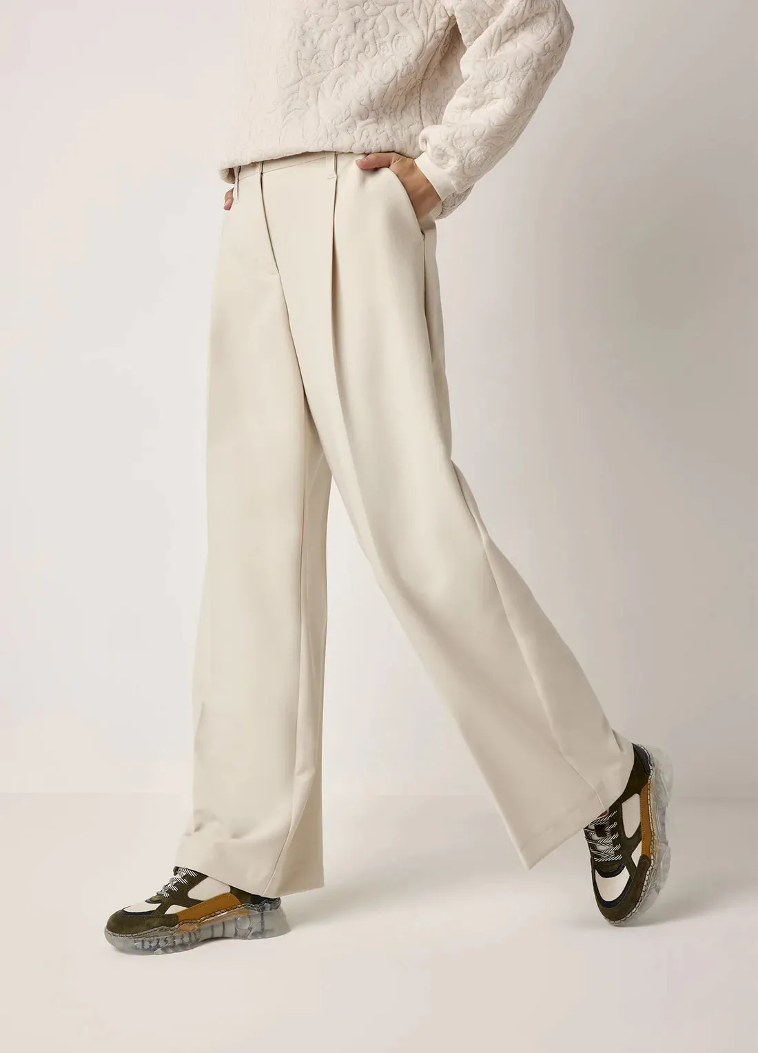 Summum Wide Leg Foam Trousers