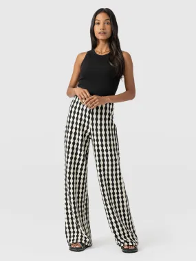 Victory Wide Leg Pant - Black/Cream