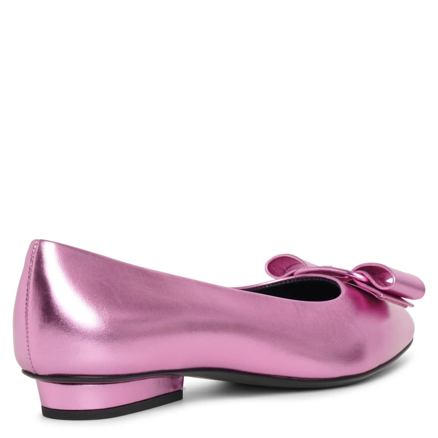 Viva pink metallic leather flats