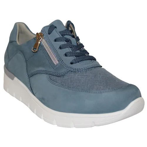 Waldlaufer Wedge Trainers - 626K02 - Denim